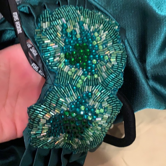 SOLD New PERFECT DRESS! TADASHI SHOJI emerald gown - Picture 5 of 6